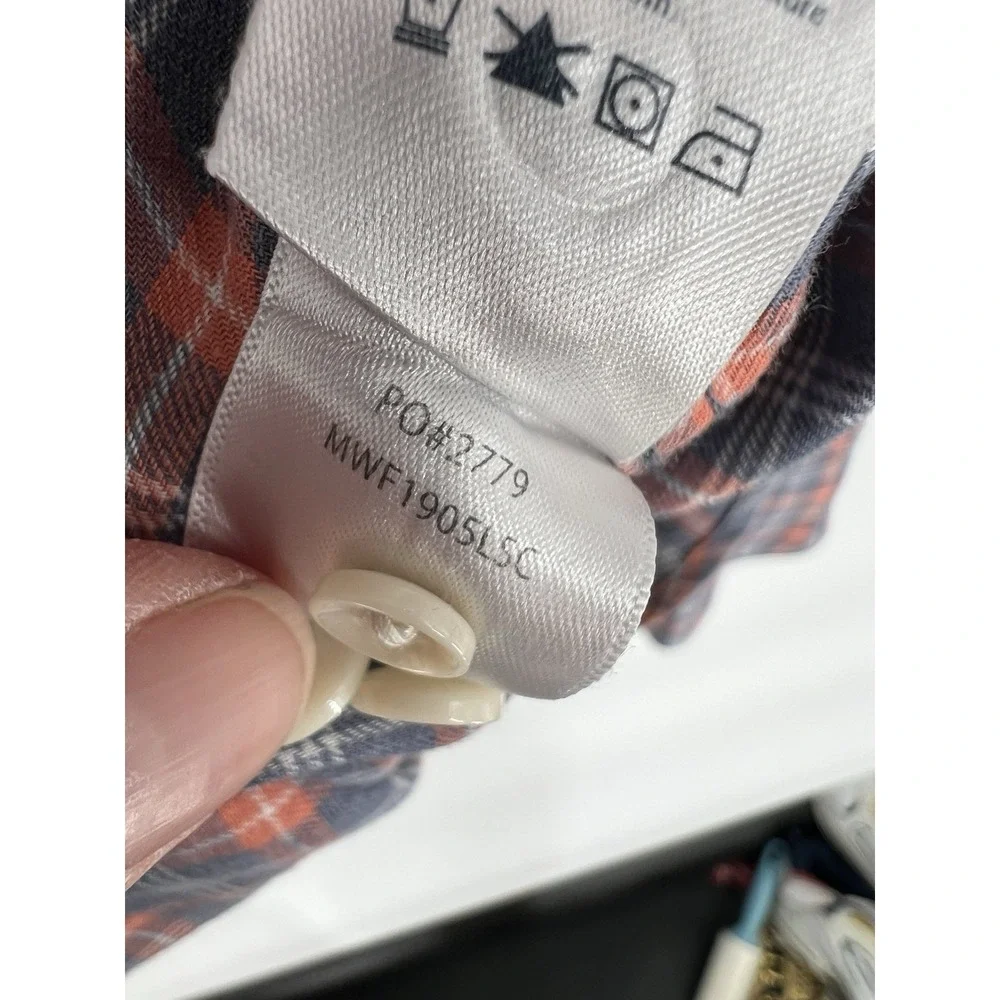 Faherty Mens Reddish Blue Gray Plaid Button Up Long Sleeve Cotton Shirt XL - Picture 11 of 15